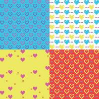 four different patterns with different colors and designs vector