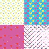 four different patterns with different colors and designs vector