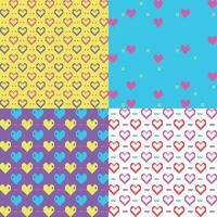 four different patterns with different colors and designs vector
