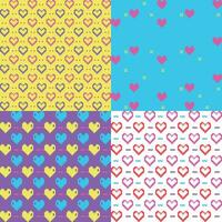 four different patterns with different colors and designs vector