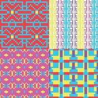 four different patterns with different colors and designs vector