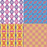 four different patterns with different colors and designs vector