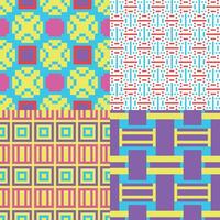 four different patterns with different colors and designs vector