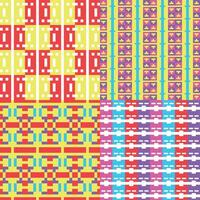 four different patterns with different colors and designs vector