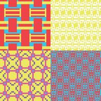 four different patterns with different colors and designs vector