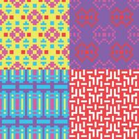 four different patterns with different colors and designs vector