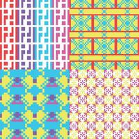 four different patterns with different colors and designs vector