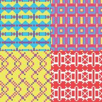 four different patterns with different colors and designs vector