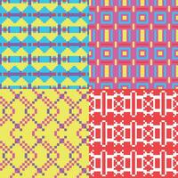 four different patterns with different colors and designs vector