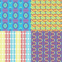 four different patterns with different colors and designs vector
