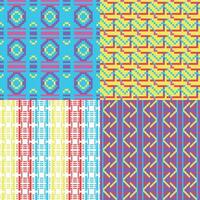 four different patterns with different colors and designs vector