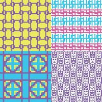four different patterns with different colors and designs vector