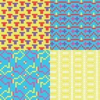 four different patterns with different colors and designs vector