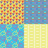 four different patterns with different colors and designs vector