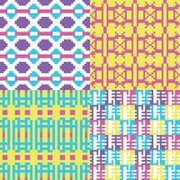 cuatro diferente patrones con diferente colores y diseños vector