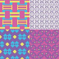 four different patterns with different colors and designs vector