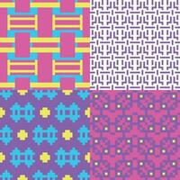 four different patterns with different colors and designs vector