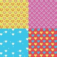 four different patterns with different colors and designs vector