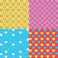 four different patterns with different colors and designs vector