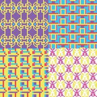 four different patterns with different colors and designs vector