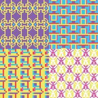 four different patterns with different colors and designs vector