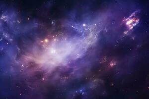 AI generated Purple Galaxy space stars in Outer Space. AI Generated photo