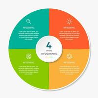 circulo gráfico infografía modelo con 4 4 opciones para presentaciones vector