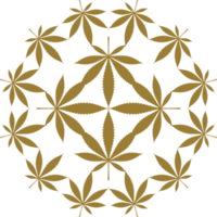 cannabis aussi connu comme marijuana plante feuille silhouette cercle forme composition, pouvez utilisation pour décoration, orné, fond d'écran, couverture, art illustration, textile, tissu, mode, ou graphique conception élément png