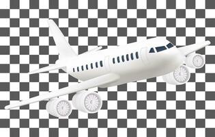 Realistic aircraft. Passenger plane, sky flying aeroplane and airplane in different views 3D , Isolated on background vector