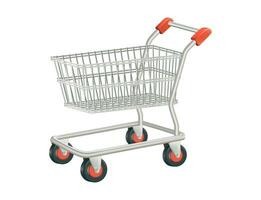 Shopping cart isolated on white background. 3d  illustration Vector ,sell discount ,Front view EPS