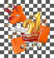 21 DAY vector 3d isolated on backgroud for online shopping advertising design