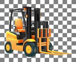 Forklift truck 3D Vector illustration isolated on background