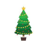 Navidad árbol vector. Navidad árbol en blanco antecedentes. gratis espacio para texto. vector