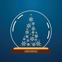 Christmas tree vector. free space for text. Christmas post card. vector