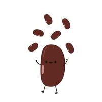 Kidney bean character. Kidney bean on white background. vector