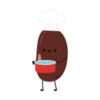 Kidney bean character. Kidney bean on white background. vector