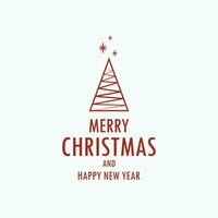 New Year greeting card design with stylized Christmas tree. Vector illustration. Christmas tree logo.