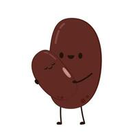 Kidney bean character. Kidney bean on white background. vector