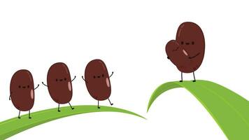 Kidney bean character. Kidney bean on white background. vector