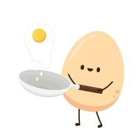 Egg character design. egg vector on white background.