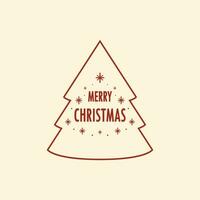 nuevo año saludo tarjeta diseño con estilizado Navidad árbol. vector ilustración. Navidad árbol logo.