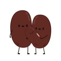 Kidney bean character. Kidney bean on white background. vector