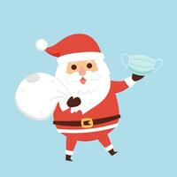 Santa Claus cartoon vector. Santa character design. Face mask. vector