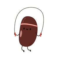 Kidney bean character. Kidney bean on white background. vector