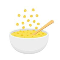 Corn soup vector. Corn soup in bowl. vector