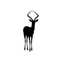 Antelope Silhouette for Logo Type, Art Illustration, Pictogram, Apps, Website, or Graphic Design Element. Vector Illustration