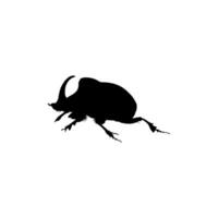 Silhouette of the Horn Beetle or Oryctes Rhinoceros, Dynastinae, can use for Art Illustration, Logo, Pictogram, Website, Apps or Graphic Design Element. Vector Illustration