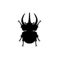 Silhouette of the Horn Beetle or Oryctes Rhinoceros, Dynastinae, can use for Art Illustration, Logo, Pictogram, Website, Apps or Graphic Design Element. Vector Illustration