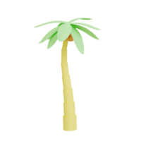 3d illustration of cartoon Coconut palm tree isolated on transparent background. png