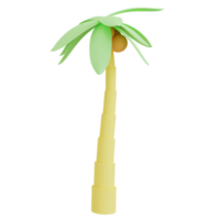 3d illustration of cartoon Coconut palm tree isolated on transparent background. png